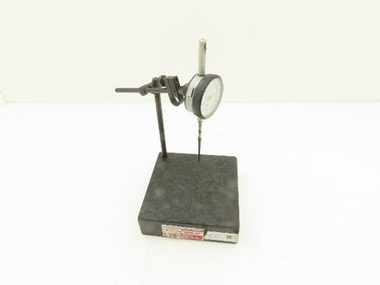 Mitutoyo 6x6x2" Graplate Granite Indicator Stand Inspection Plate Adj Arm w/Gage