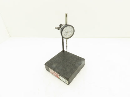 Mitutoyo 6x6x2" Graplate Granite Indicator Stand Inspection Plate Adj Arm w/Gage