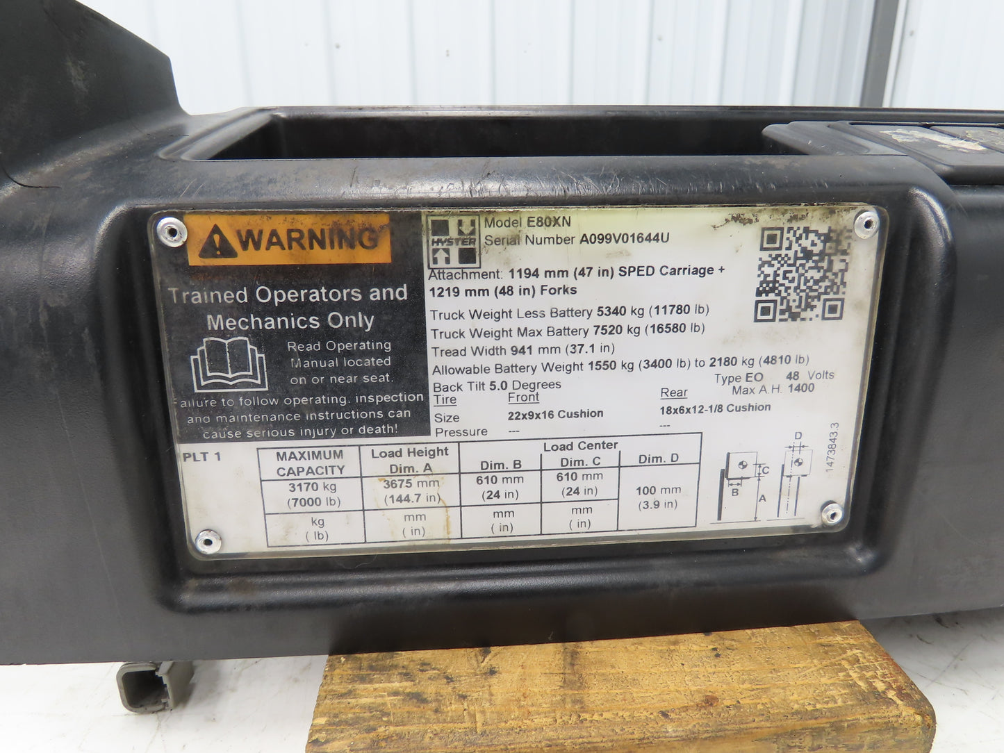 Hyster E80XN Forklift Dash Plastic Shroud Cover With Cupholders