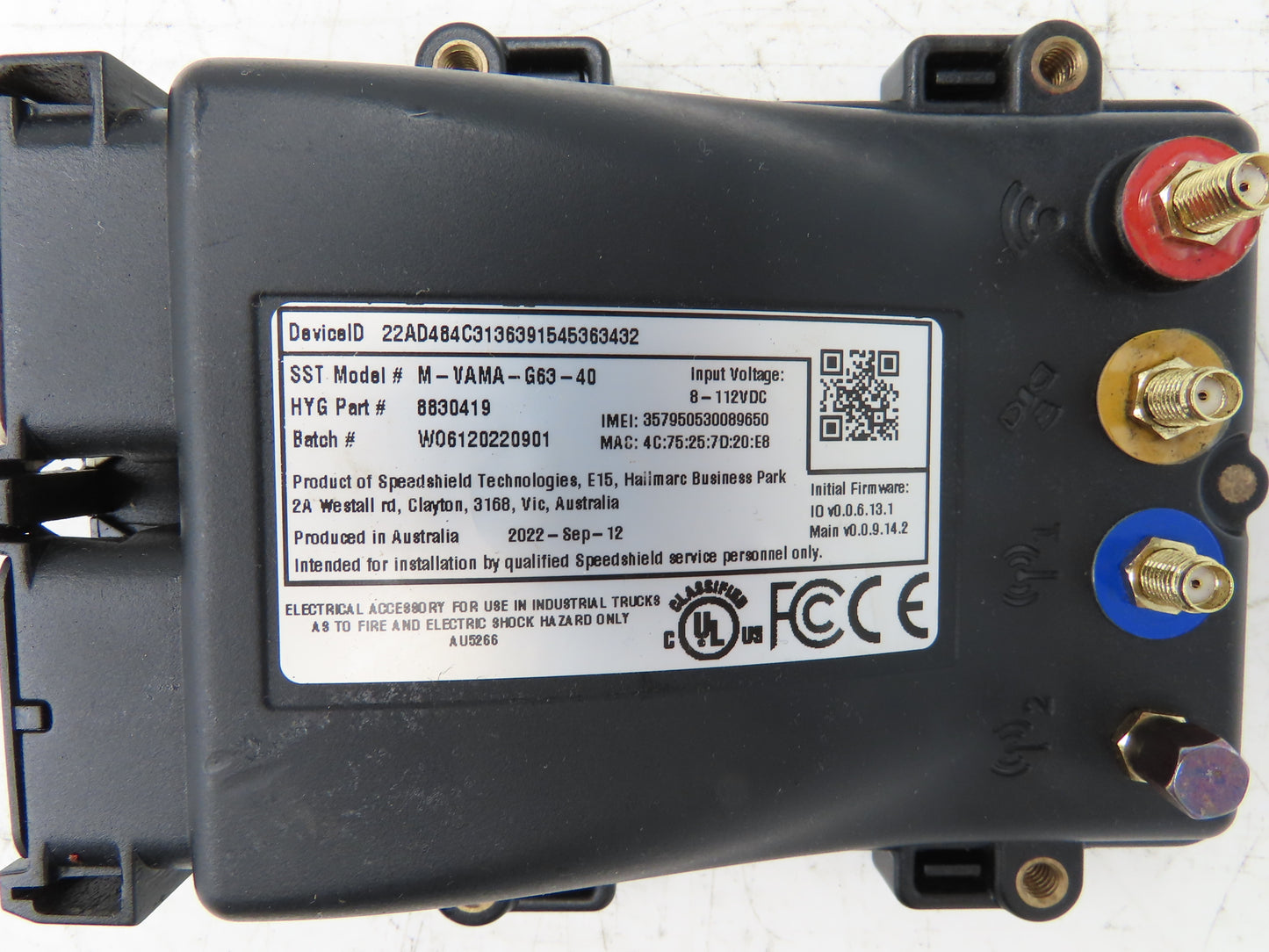 Speedshield M-VAMA-G63-40 Velocity Asset Manager Module Off Hyster E100XN