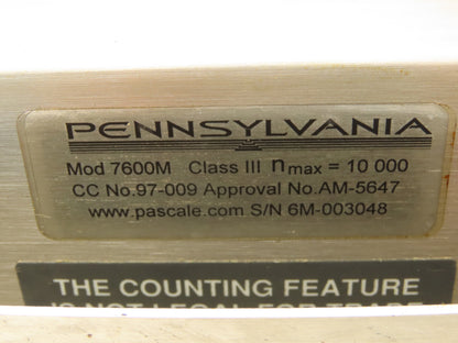 Pennsylvania Scale Company 7600 Scale Count & Weigh Indicator