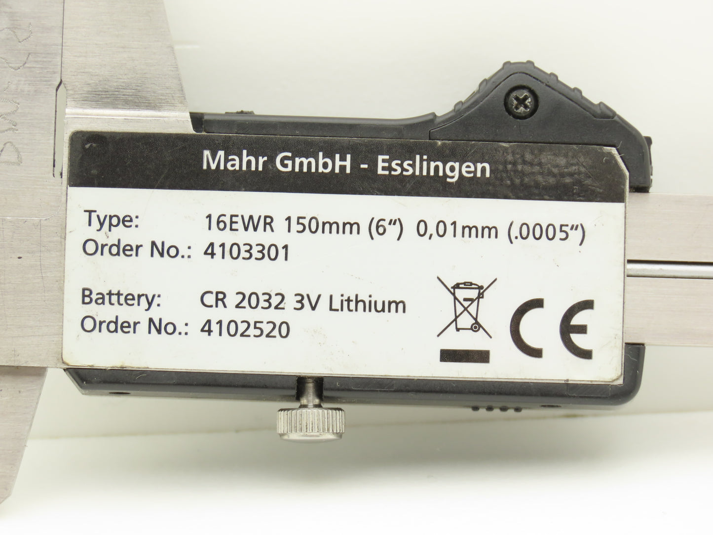 Mahr 16EWR MarCal Digital Caliper 0-6" 150mm Range .0005" IP67