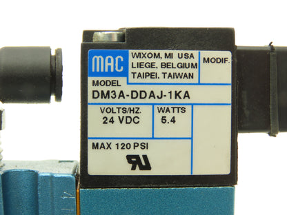 MAC 451A-B0A-DM-DDAJ-1KA Pneumatic Air Solenoid Valve 35-120PSI 24V Coil