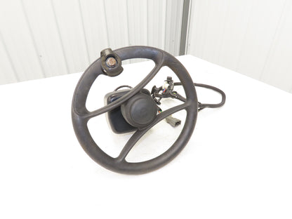 Hyster 8808585 Forklift Steering Wheel & Bracket Assembly Removed From E100XN
