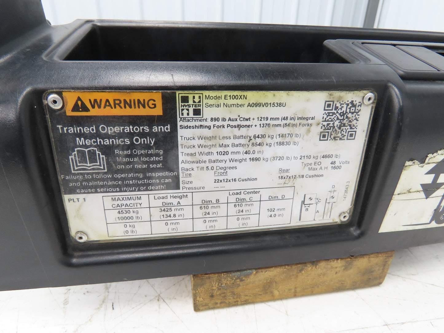 Hyster E100XN Forklift Dash Plastic Shroud Cover With Cupholders
