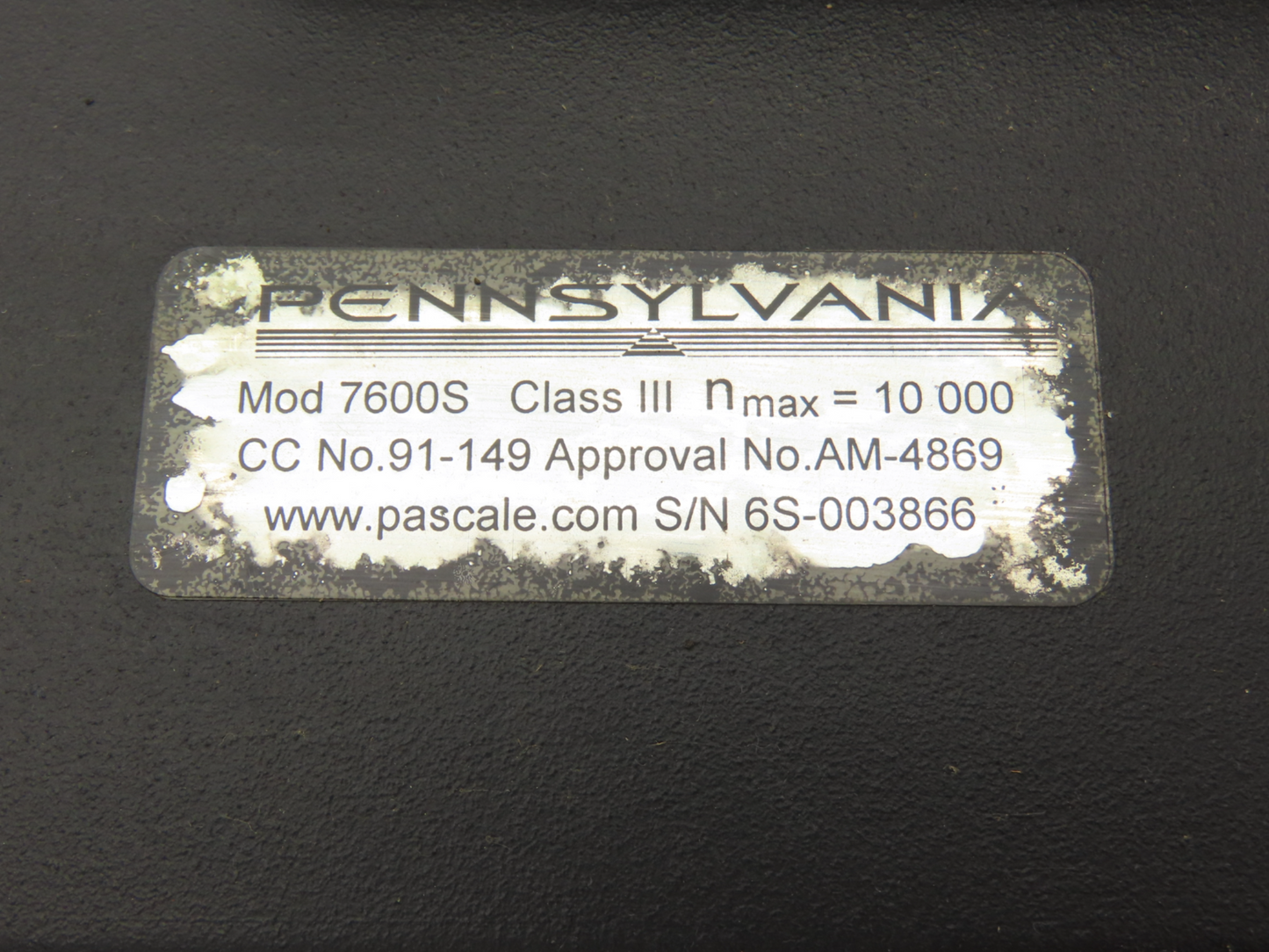 Pennsylvania Scale Company 7600 Scale High Resolution Count / Weigh Scale