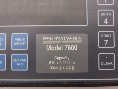 Pennsylvania Scale Company 7600 Scale High Resolution Count / Weigh Scale