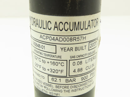 Parker ACP04AD008R57H Forklift Hydraulic Accumulator 900 PSI Off Hyster E100XN