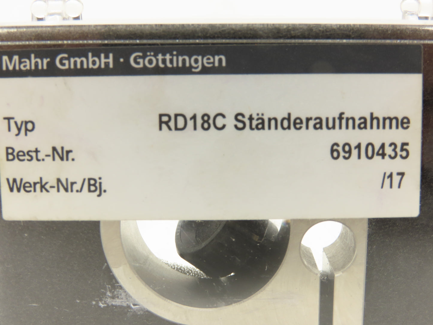 Mahr 6910435 RD18C Measuring Stand Adapter Upright Holder Roughness Tester Drive