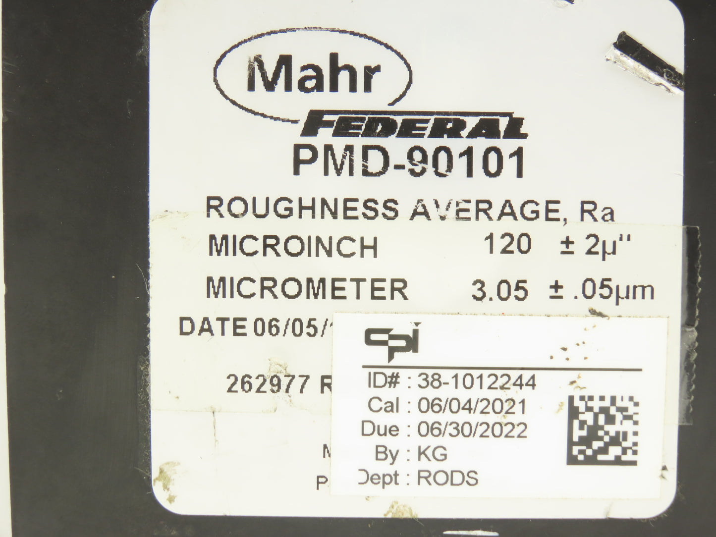 Mahr PMD-90101 Portable Surface Roughness Test Specimen Set of 5