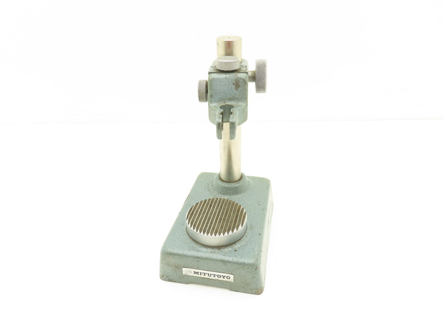 Mitutoyo 7003 Indicator Transfer Stand Serrated Anvil 6-3/8"H Post 3/8" Stem