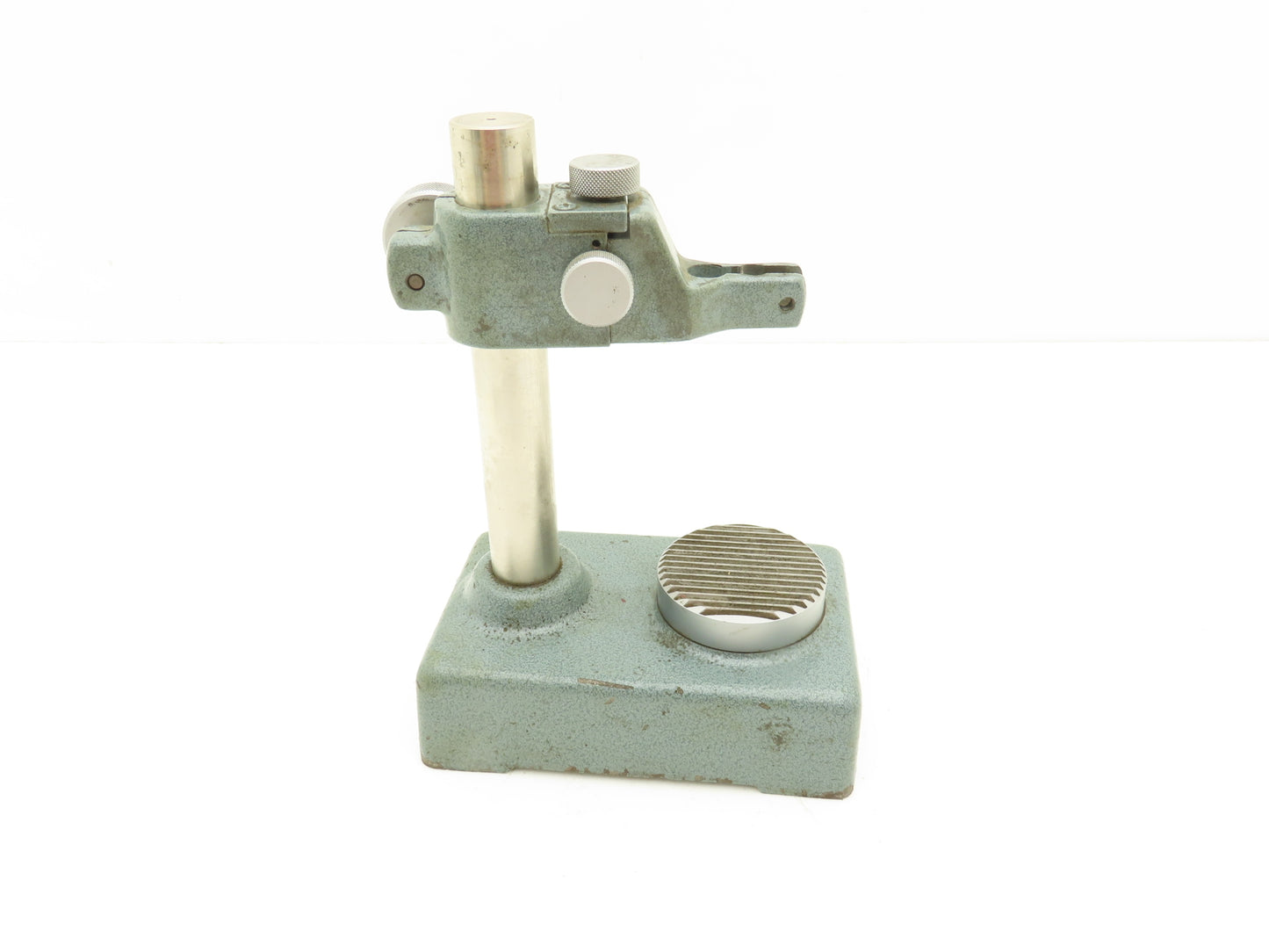 Mitutoyo 7003 Indicator Transfer Stand Serrated Anvil 6-3/8"H Post 3/8" Stem