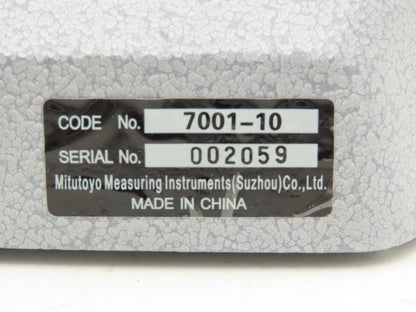 Mitutoyo 7001-10 Indicator Transfer Stand Serrated Anvil 6-3/8"H Post 3/8" Stem