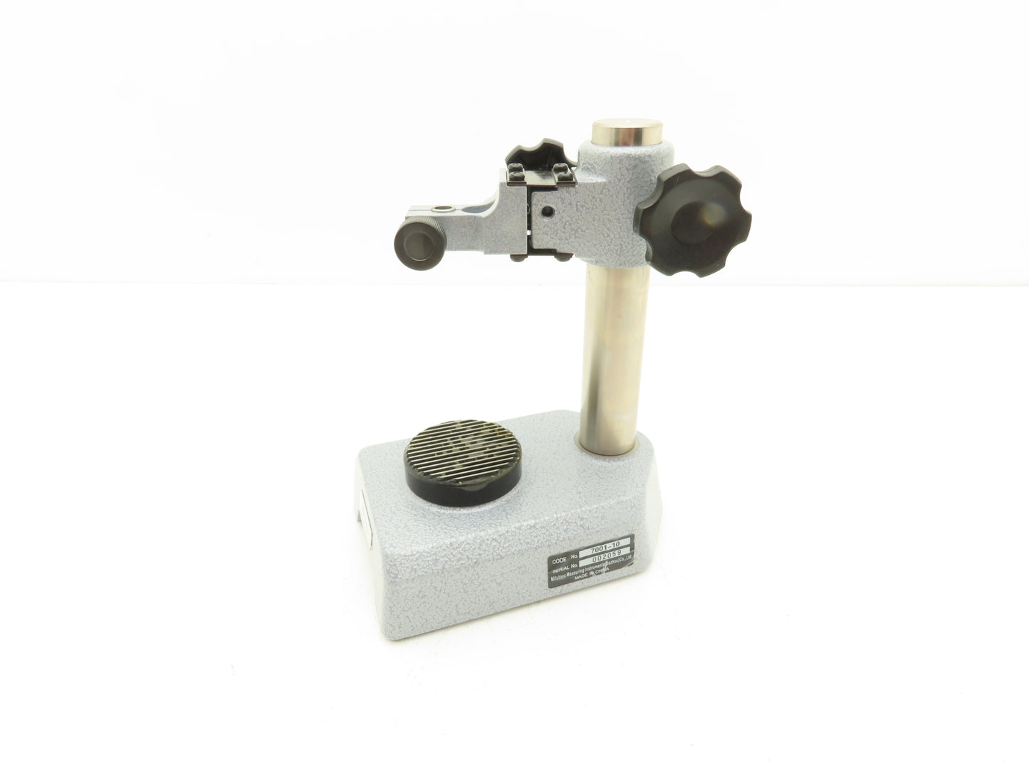Mitutoyo 7001-10 Indicator Transfer Stand Serrated Anvil 6-3/8"H Post 3/8" Stem