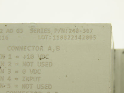 Numatics 240-307 Aventics Manifold Part G3 High Current 2AI/2AO 5 0-10VDC
