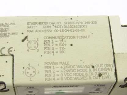 Numatics 4-Station DLR G3 4-Valve Manifold Assembly w/Comm Sub-Bus 24VDC