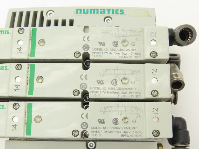 Numatics 4-Station DLR G3 4-Valve Manifold Assembly w/Comm Sub-Bus 24VDC