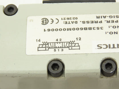 Aventics 353BB600M000061 2035 Series Sol-Pilot Valve 24VDC W/Manifold 5 Port