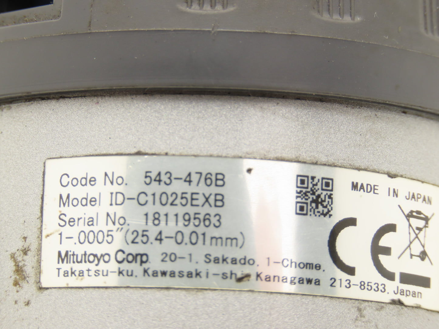Mitutoyo 543-476B Absolute Digimatic Indicator Gage 1"-.0005" 25.4mm ID-C1025EXB