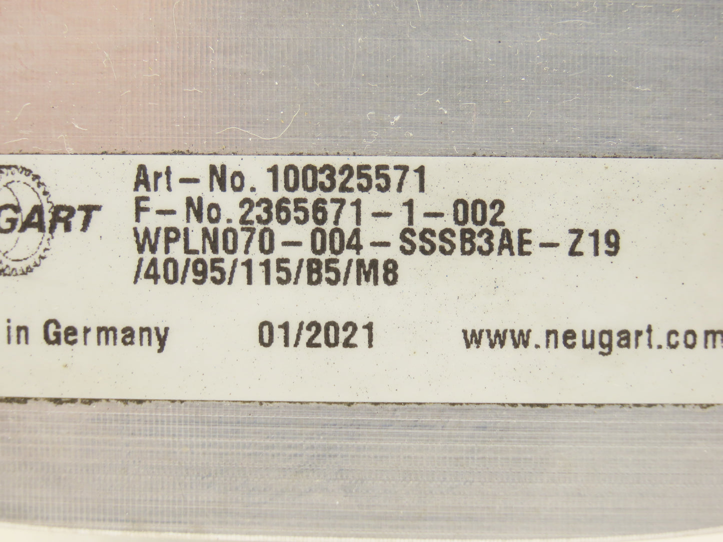Neugart WPLN070-004-SSSB3AE-Z19/40/95/115/B5/M8 Right Angle Gearbox 4:1 Reducer