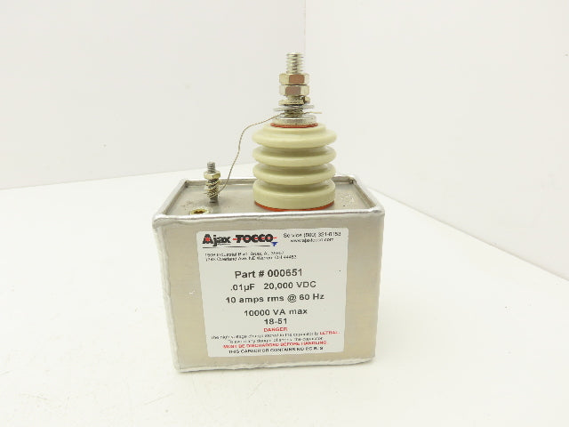 Ajax Tocco 000651 Capacitor Induction Heating .01uF 20,000 VDC 10A rms @ 60HZ