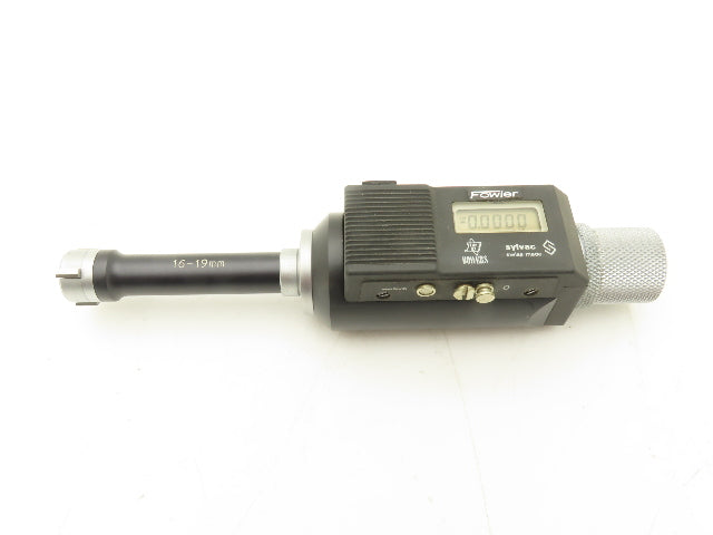 Fowler Sylvac Holemike Digital Micrometer 3pt Bore Gage 16-19mm Range .623-.748"