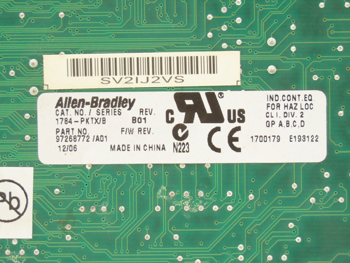 Allen Bradley 1784-PKTX Communication Interface Card Series B Rev B01 F/W A01