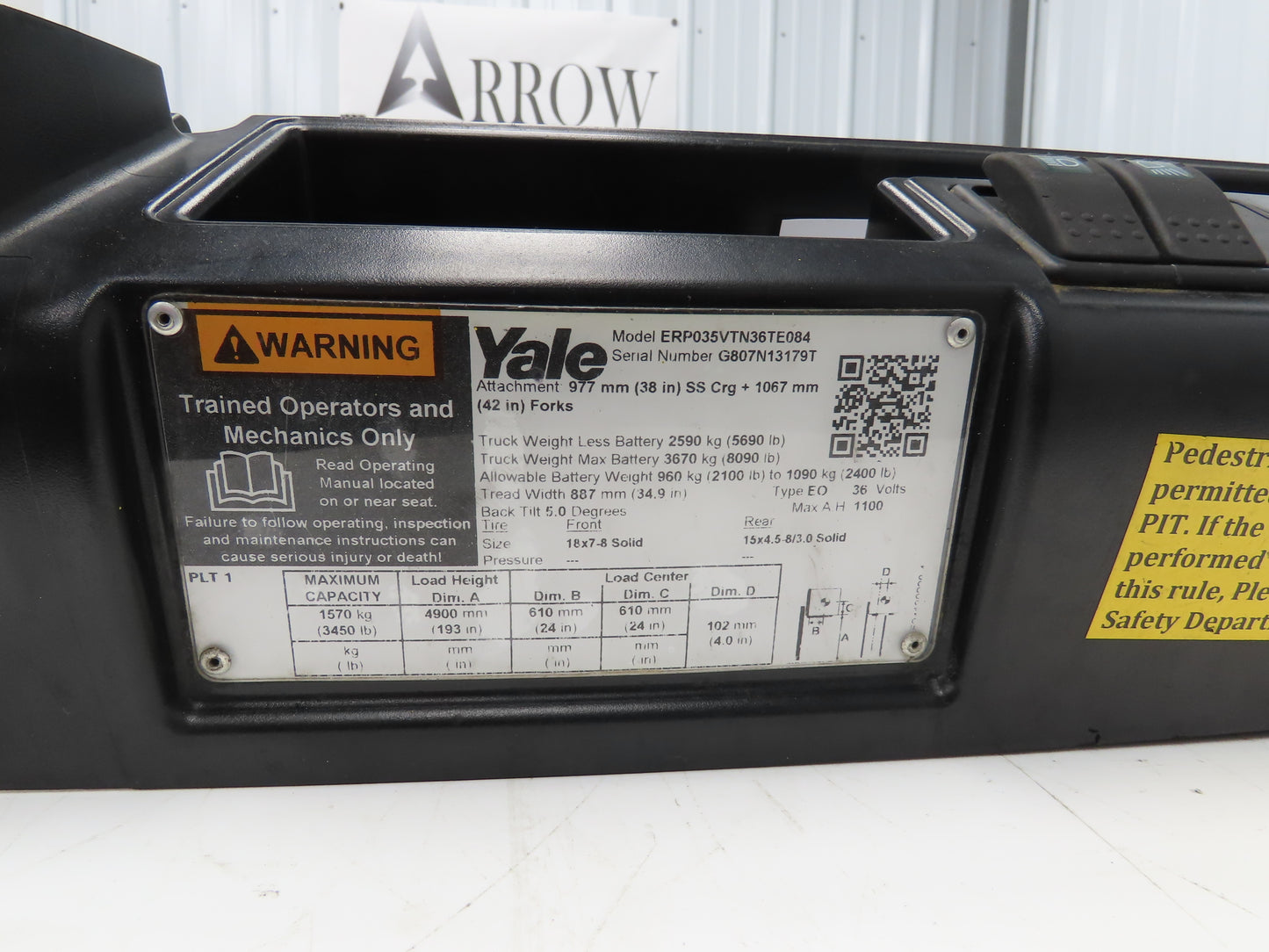 Yale 8536820 Forklift Control Module Rev 19 Off ERP035VTN36TE084