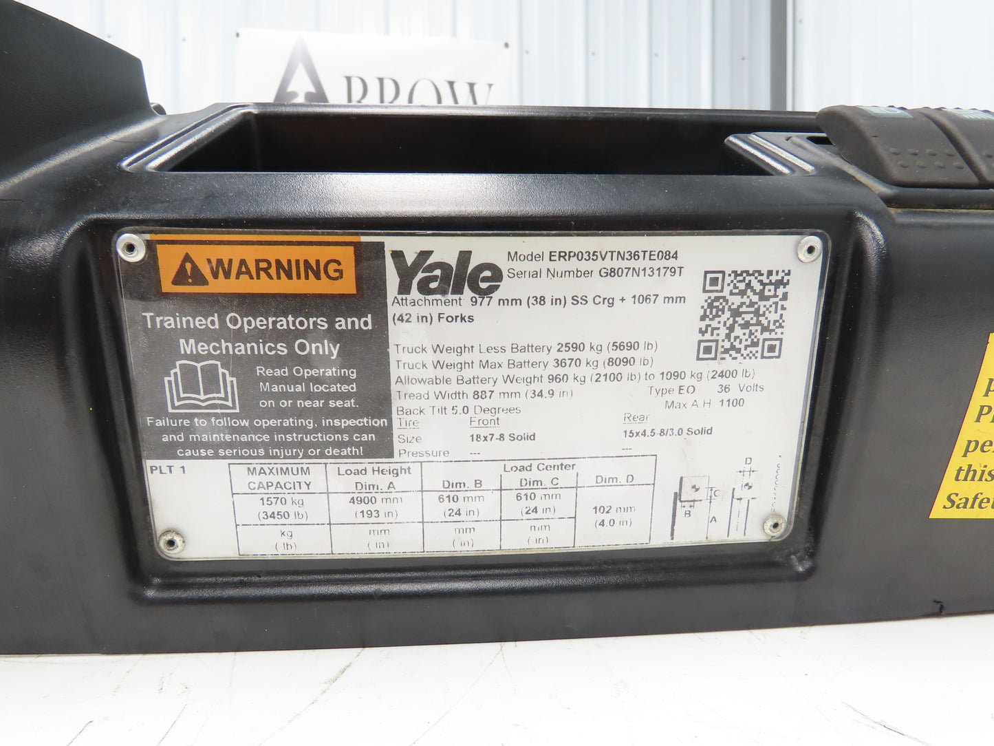 Yale 8539580 Forklift Display Controller Module W/Key Off ERP035VTN36TE084