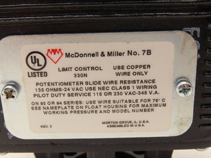 McDonnell & Miller 110800 Proportioning LWCO Electric Switch W/Automatic Reset