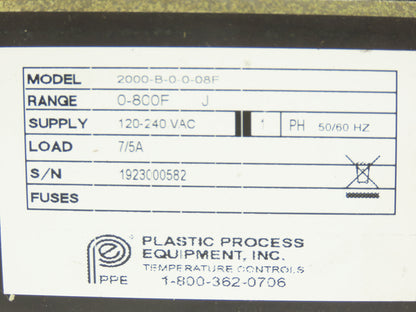 Athena 2000-B-0-0-08F 0-800F Analog Temperature Controller 120-240VAC 1PH