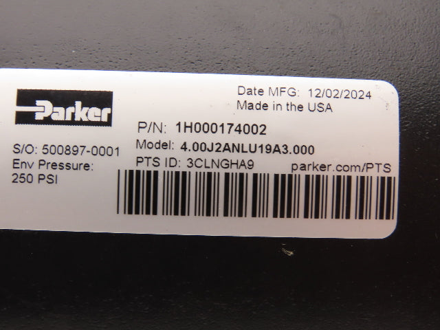 Parker 4.00J2ANLU19A3.000 Pneumatic Air Cylinder 4" Bore x 3" Stroke 250PSI