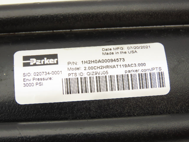 Parker 2.00CH2HRNAT119AC3.000 Hydraulic Cylinder 2" Bore x 3" Stroke 3000PSI