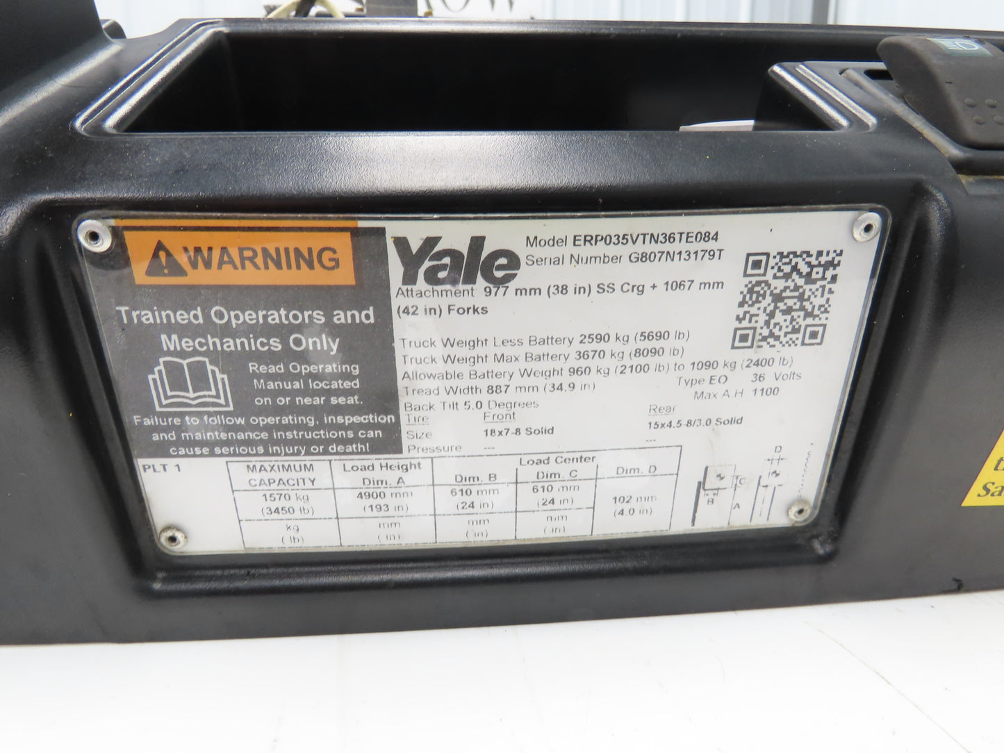 Yale 8818770 Forklift Front Left Drive Axle & Motor 5-Lug Off ERP035VTN36TE084