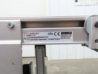 Dorner 2200 Belt Conveyor 18"W x 60"L 115V Variable Speed Center Drive 6FPM