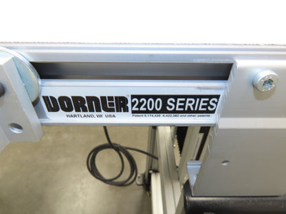 Dorner 2200 Belt Conveyor 18"W x 60"L 115V Variable Speed Center Drive 6FPM
