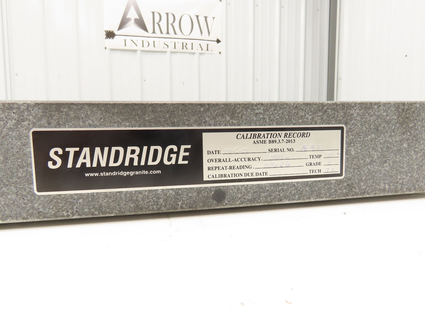 Standridge Granite Surface Inspection Plate 18 x 24 x 3" Grade B Tool Room