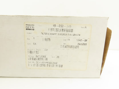 MTS Systems 10-053-349 Hydraulic Filter Element 3 Micron 9"L