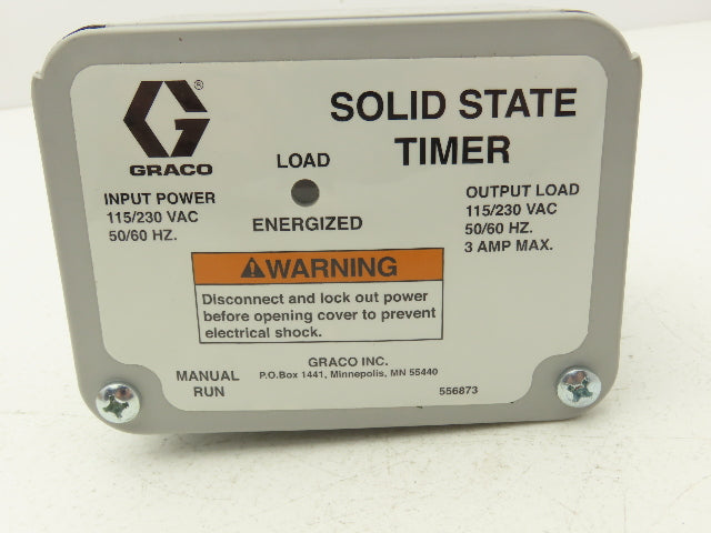 Graco 556873 Solid State Timer 115/230V 3A Cycle Time 32 Seconds -32 Minutes