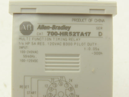 Allen Bradley 700-HR52TA17 Multi Function Timing Relay Ser D 5A 120/240VAC