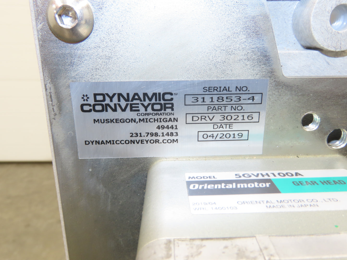 Dynamic Dynacon 12"x 78.5" Modular Poly Flat Conveyor 115V Variable Speed 42FPM