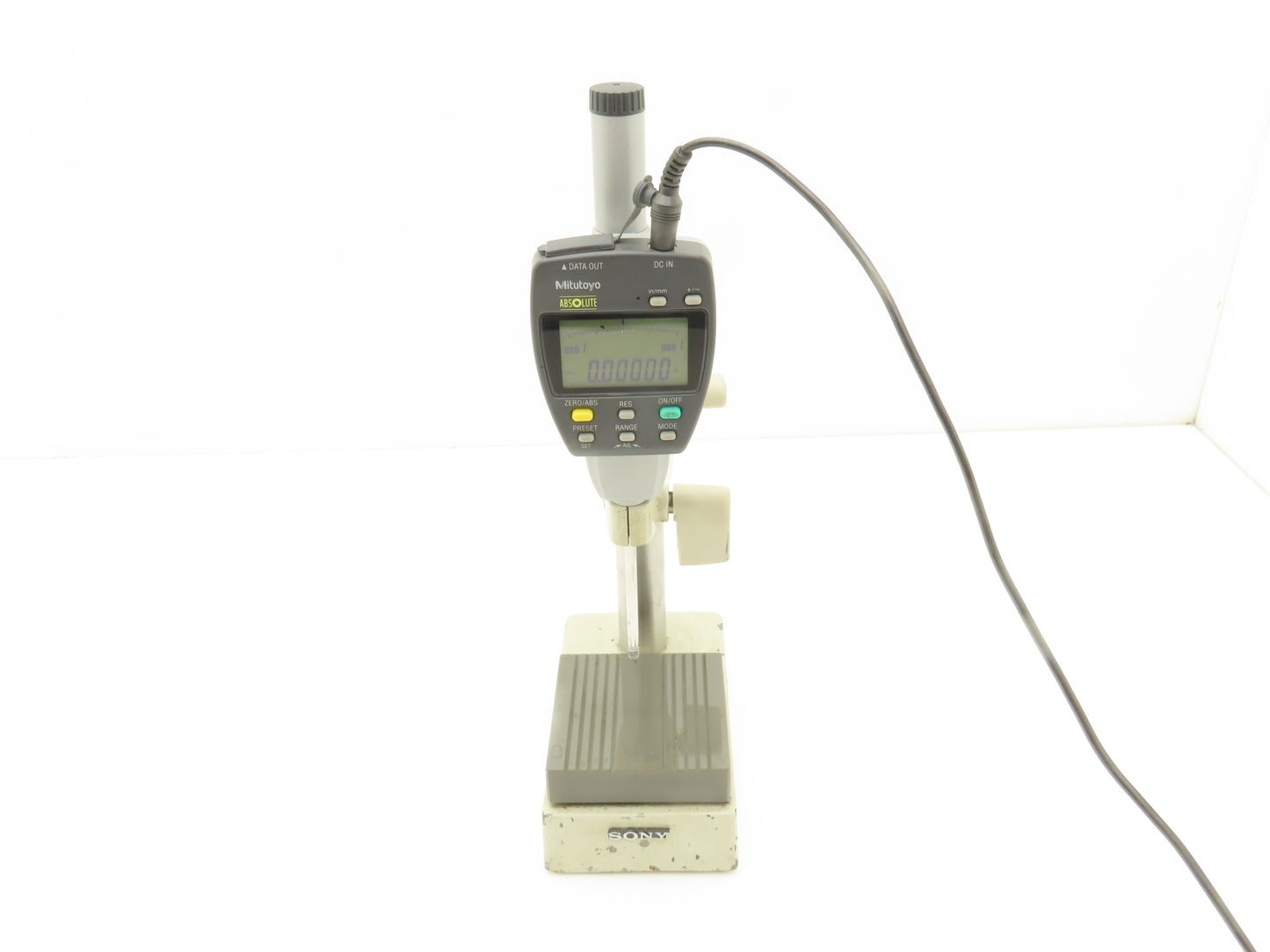 Sony DZ521 Indicator Gage Stand Ceramic Anvil 195mm Post 0-2" Mitutoyo 543-558-1