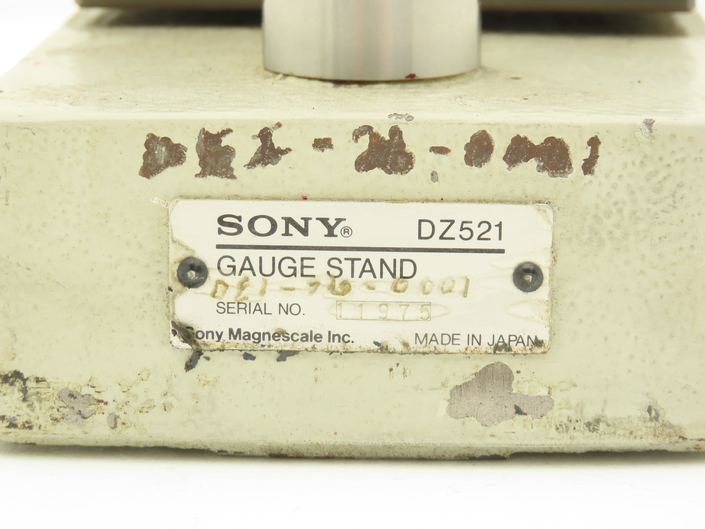 Sony DZ521 Indicator Gage Stand Ceramic Anvil 195mm Post 0-2" Mitutoyo 543-558-1