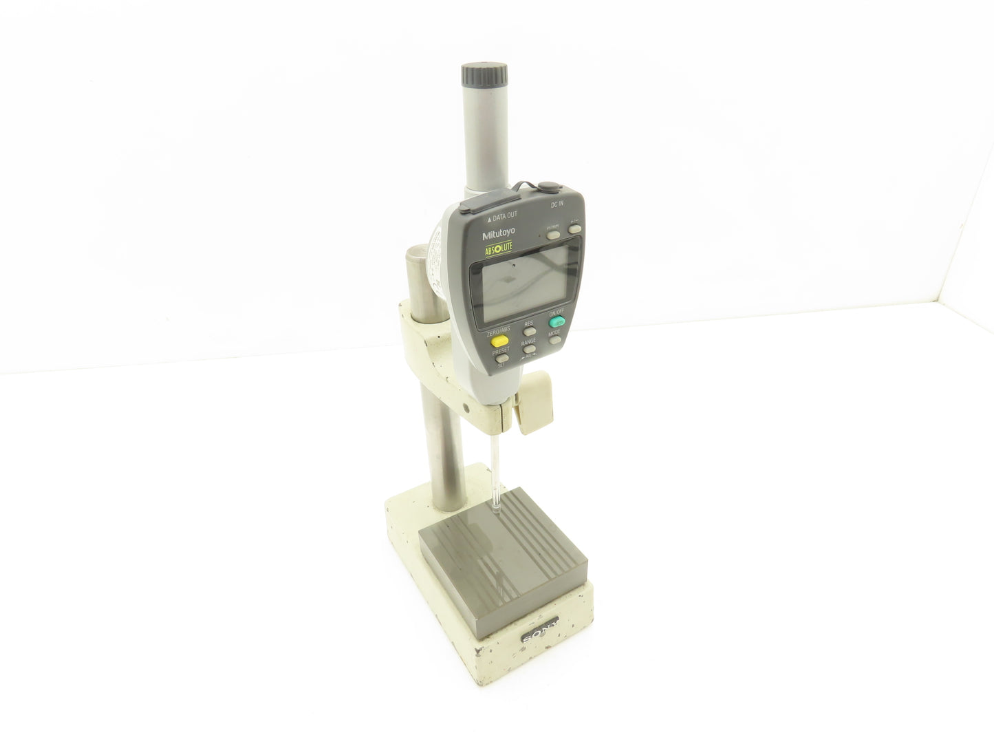 Sony DZ521 Indicator Gage Stand Ceramic Anvil 195mm Post 0-2" Mitutoyo 543-558-1