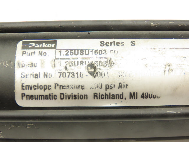 Parker 1.25USU1603.00 Pneumatic Air Cylinder 1.25" Bore 3" Stroke 200 PSI