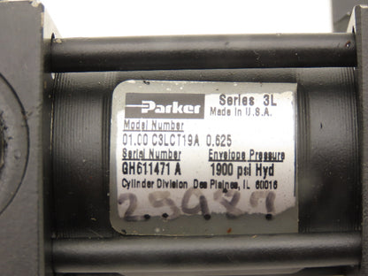 Parker 1.00 C3LCT19A 0.625 Hydraulic Cylinder 1" Bore 0.625" Stroke 1900 PSI