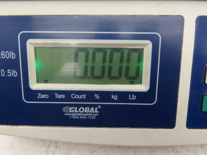 Global 240878 Digital Scales Table Top 0.5-60Lbs / 27Kg 120VAC Power Cord