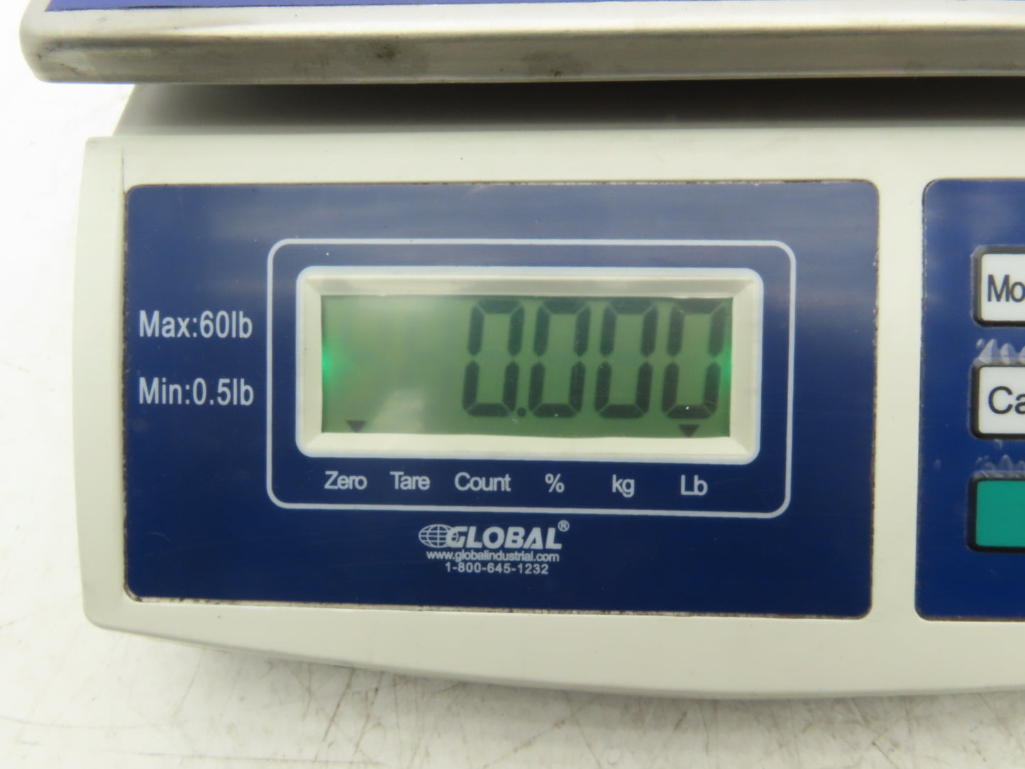 Global 240878 Digital Scales Table Top 0.5-60Lbs / 27Kg 120VAC Power Cord