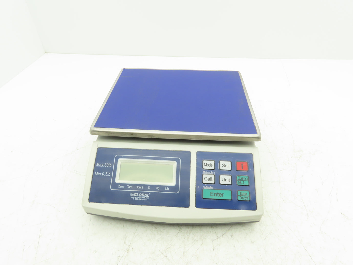 Global 240878 Digital Scales Table Top 0.5-60Lbs / 27Kg 120VAC Power Cord