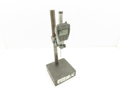 Mitutoyo 6x6x2" Granite Indicator Stand 14"H Post 0-2" Digital Gage 543-558-1